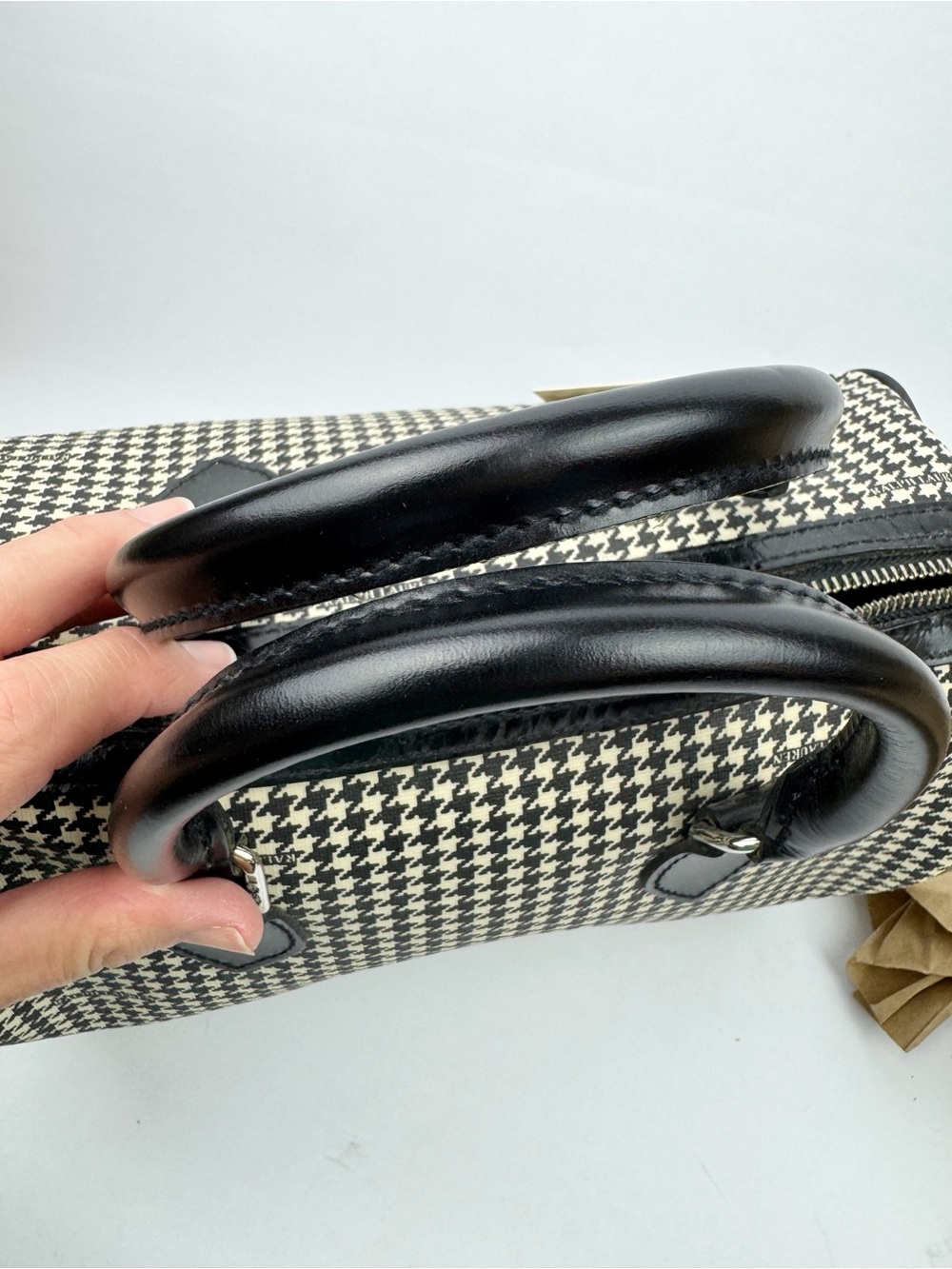 Ralph Lauren NWT Black Check Houndstooth Satchel NOS - Picture 7 of 8